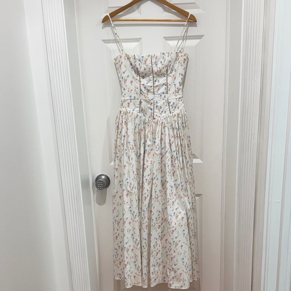 House of CB Floral White midi Dress